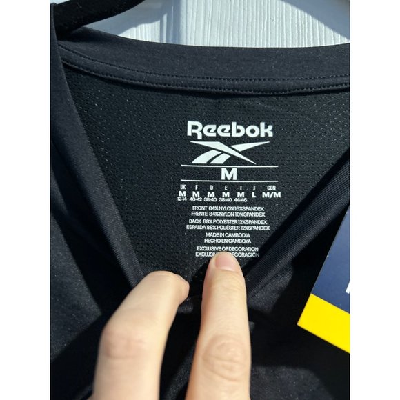 NWT Reebok Men's Short Sleeve Speedwick Tech Style Active Tee Size M Black - Picture 4 of 5